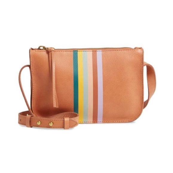 Madewell Handbags - 🆕 Madewell Desert Camel Stripe Crossbody Bag NWT